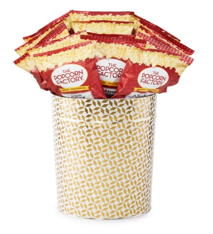 Winter Elegance 3 Flavor Bagged Popcorn Tins